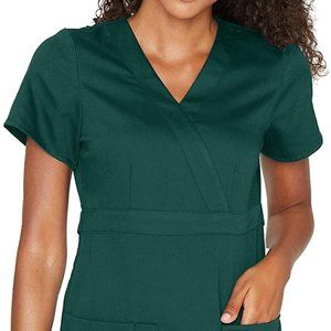 NWT GREY’S ANATOMY | Hunter Green Faux Wrap Scrub Top | 3X